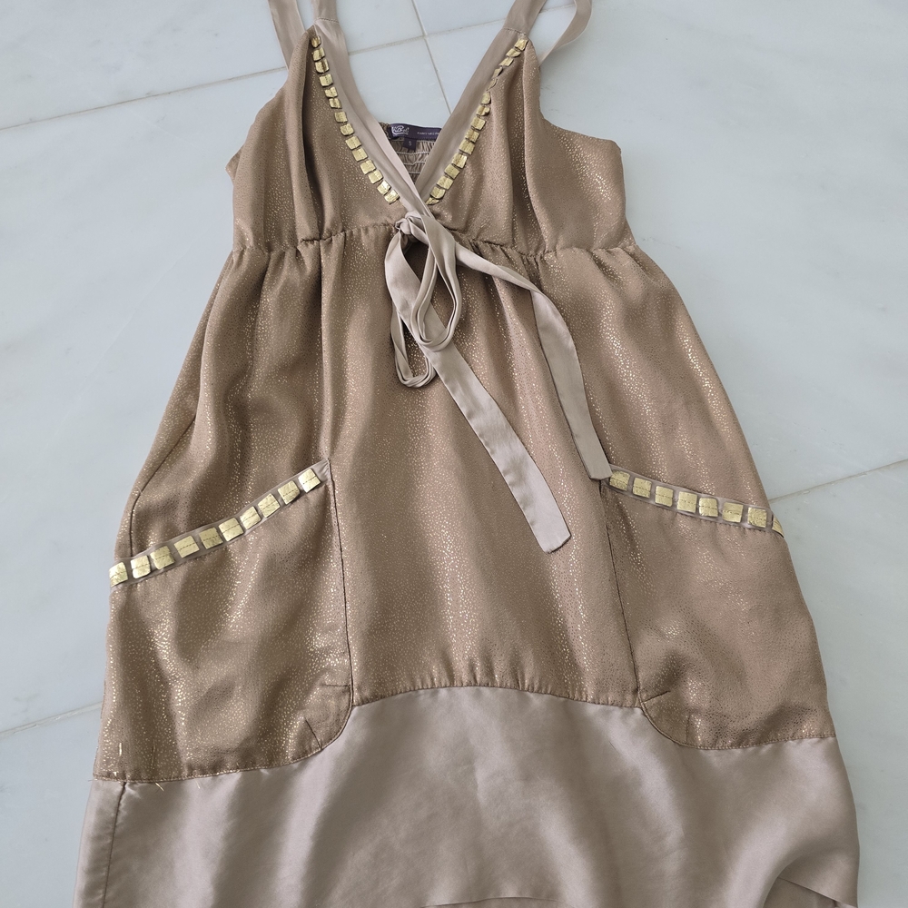 Hale Bob Gold and Cream Tank Top